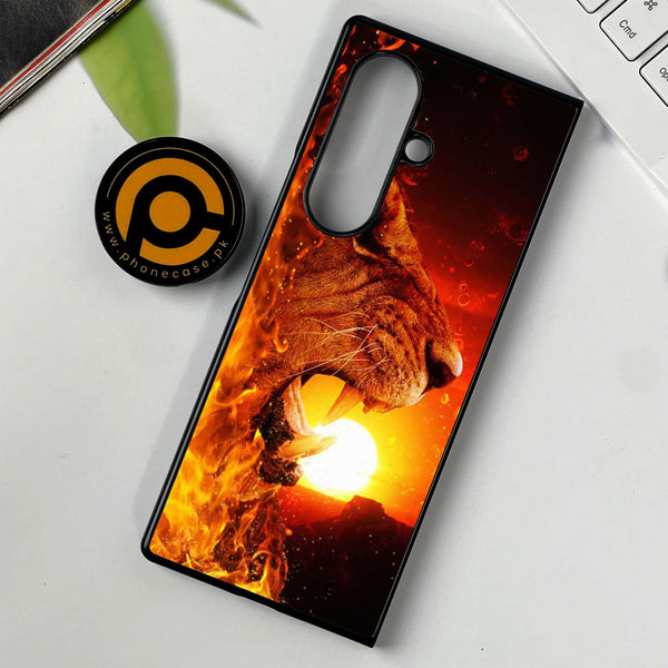 Samsung Galaxy Z Fold 7 - Tiger Series - Premium Metal Printed soft Bumper shock Proof Case