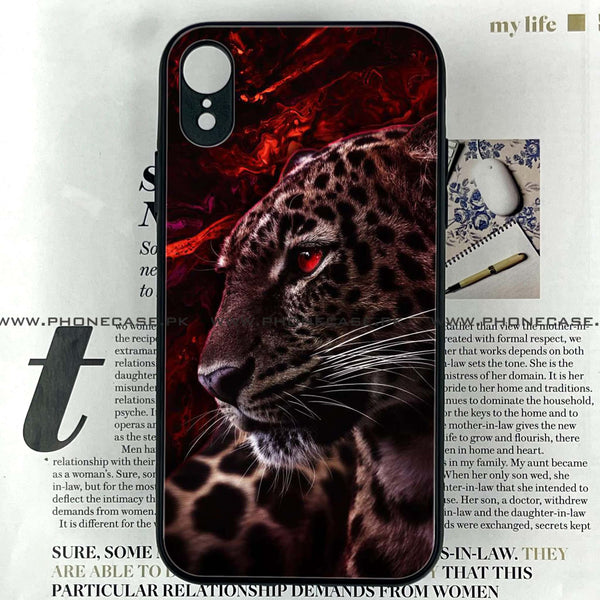 iPhone XR -Tiger Design 5  - Premium Printed Glass soft Bumper shock Proof Case  CS-25573