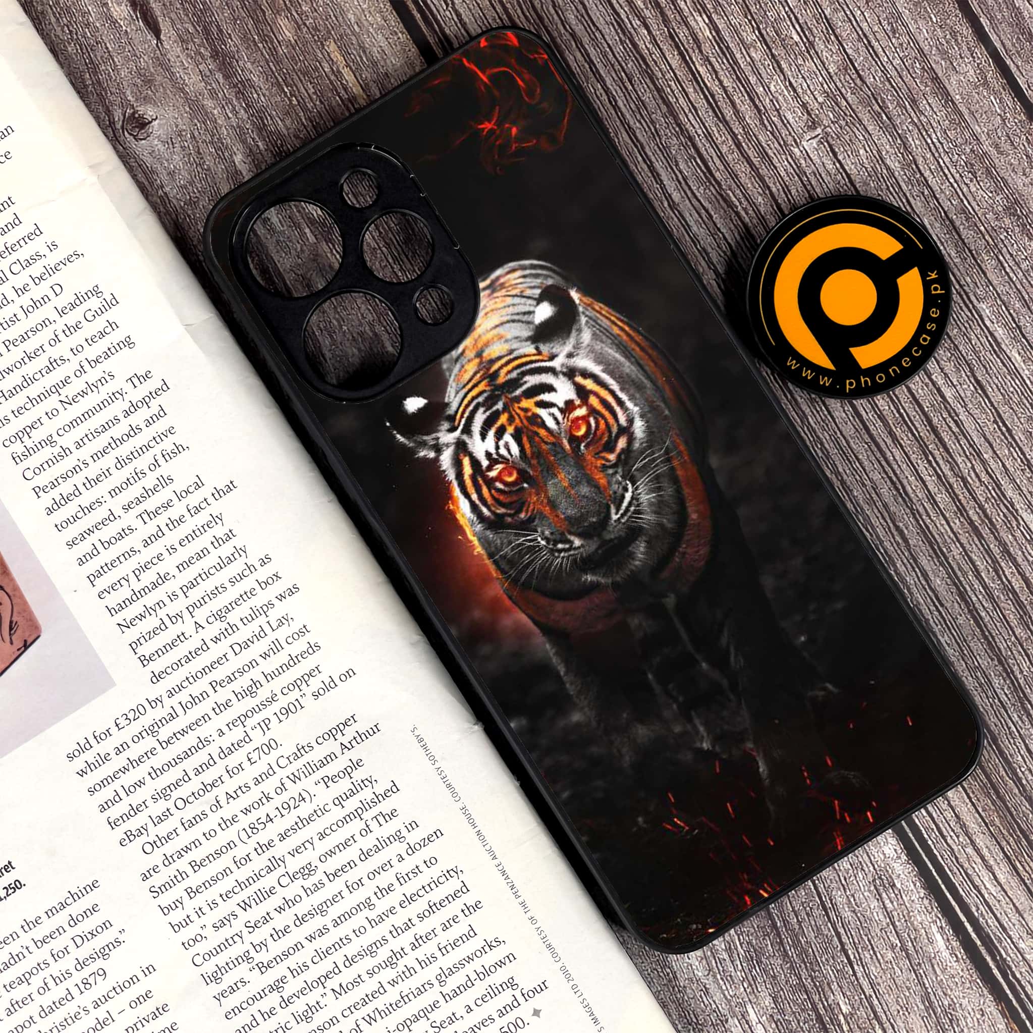 Xiaomi Redmi 12 - Tiger Series - Premium Printed Glass soft Bumper shock Proof Case