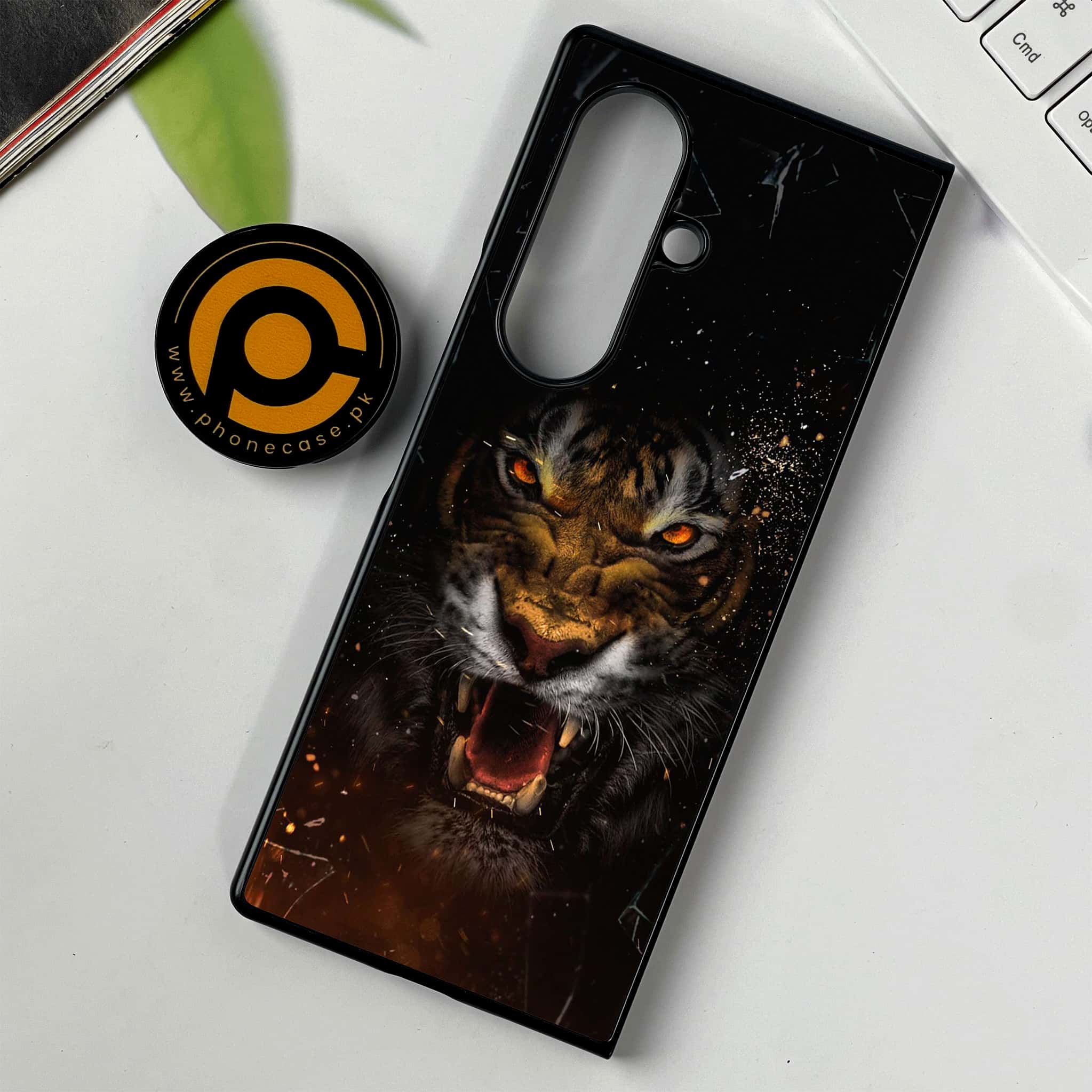 Samsung Galaxy Z Fold 7 - Tiger Series - Premium Metal Printed soft Bumper shock Proof Case