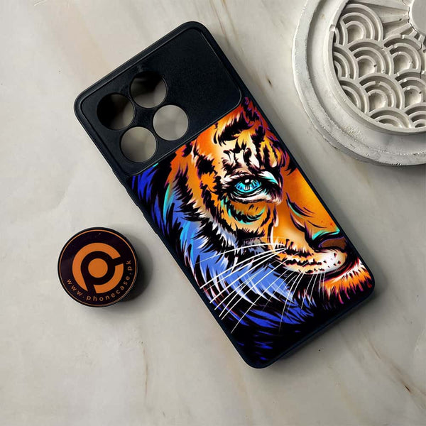 Xiaomi Poco F6 Pro - Tiger Art - Premium Metal Printed soft Bumper shock Proof Case