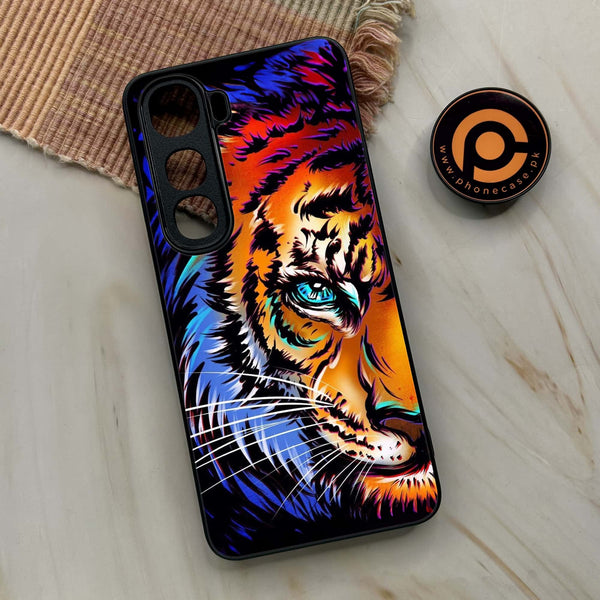Vivo Y400 - Tiger Art - Premium Metal Printed soft Bumper shock Proof Case
