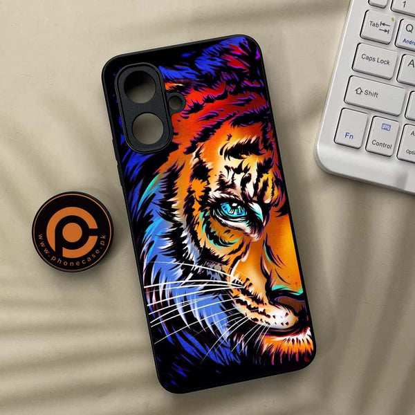 Tecno Spark Go 2 - Tiger Art - Premium Metal Printed soft Bumper Shock Proof Case