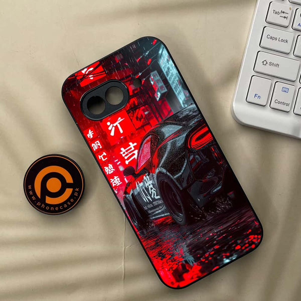 Google Pixel 9a - Tokyo Dark Night Racing Car - Premium Metal Printed soft Bumper Shock Proof Case