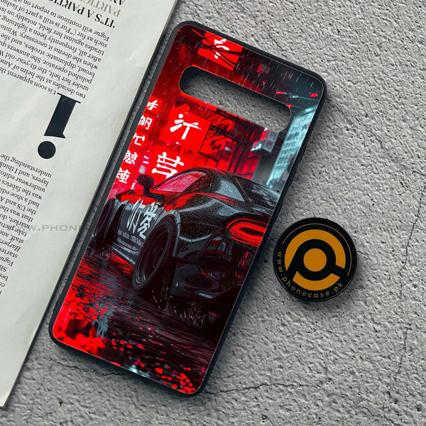 Samsung Galaxy S10 5G - Tokyo Dark Night Racing Car - Premium Printed Glass soft Bumper Shock Proof Case