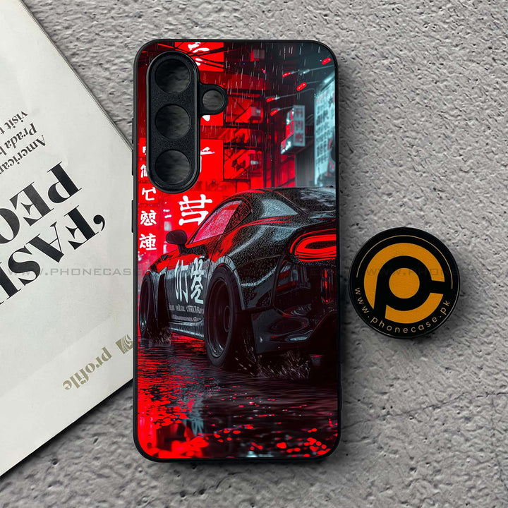 Samsung Galaxy S25 - Tokyo Dark Night Racing Car - Premium Metal Printed soft Bumper shock Proof Case