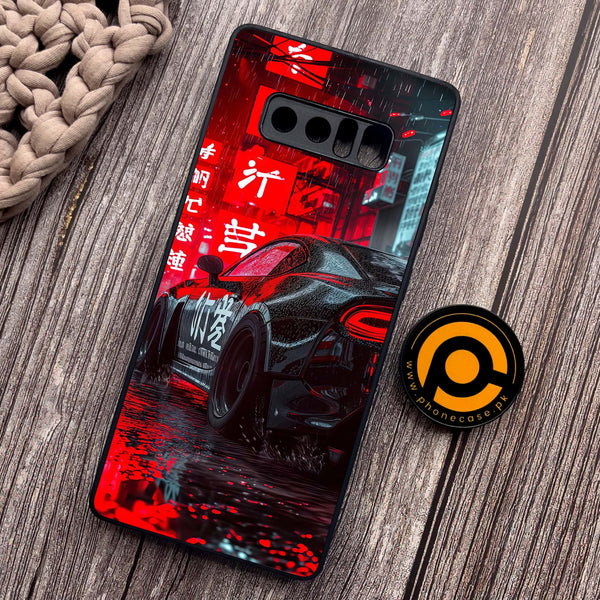 Samsung Galaxy Note 8 - Tokyo Dark Night Racing Car - Premium Metal Printed soft Bumper shock Proof Case