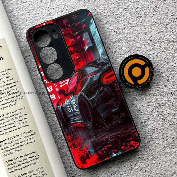 Vivo Y19s Pro - Tokyo Dark Night Racing Car - Premium Metal Printed soft Bumper shock Proof Case