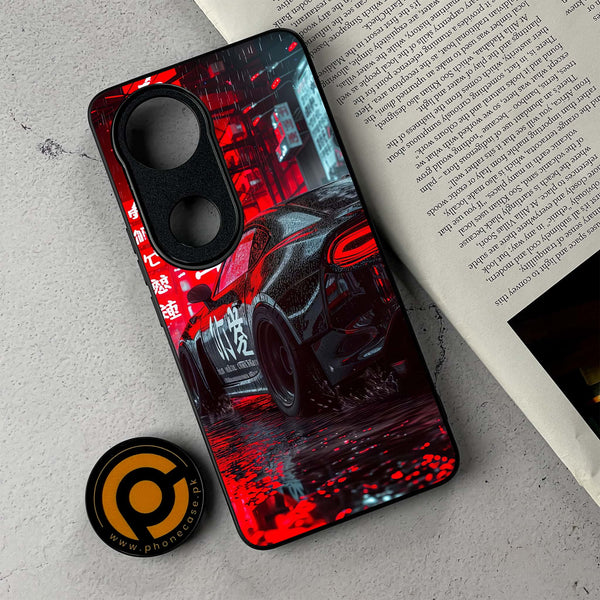 Vivo V50 - Tokyo Dark Night Racing Car - Premium Metal Printed Soft Bumper Shockproof Case