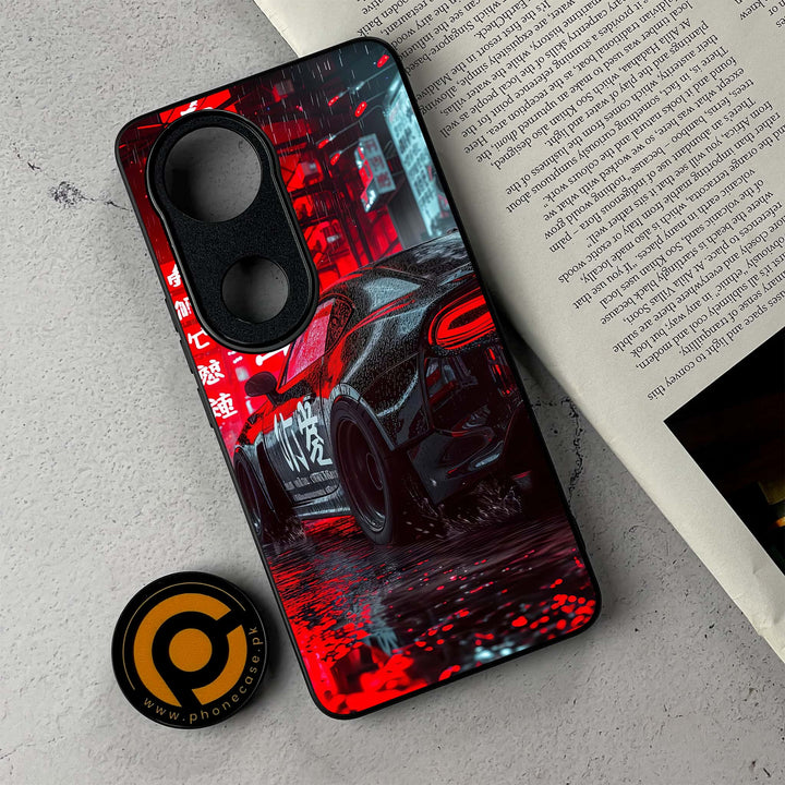 Vivo V50 - Tokyo Dark Night Racing Car - Premium Metal Printed Soft Bumper Shockproof Case