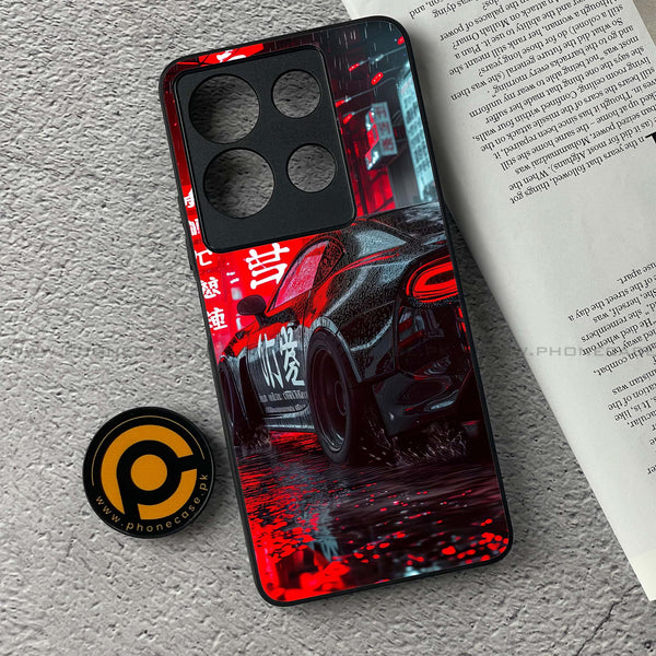 Infinix Note 30 - Tokyo Dark Night Racing Car - Premium Metal Printed soft Bumper shock Proof Case