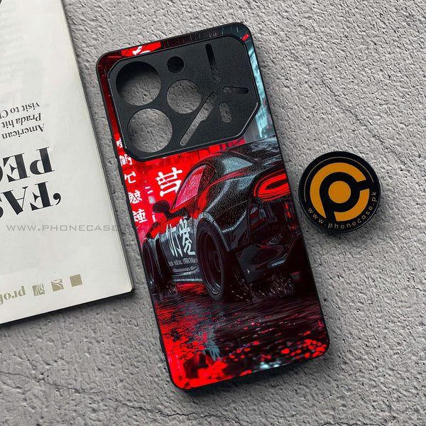 Tecno Pova 6 Pro - Tokyo Dark Night Racing Car - Premium Metal  Printed soft Bumper shock Proof Case