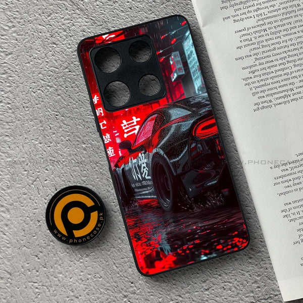 Infinix Note 30 Pro - Tokyo Dark Night Racing Car - Premium Metal Printed soft Bumper shock Proof Case