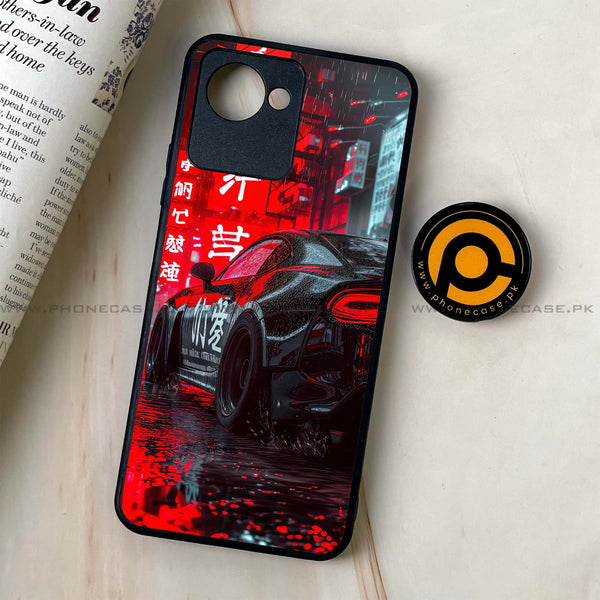 Realme C30 - Tokyo Dark Night Racing Car - Premium Printed Glass soft Bumper Shock Proof Case