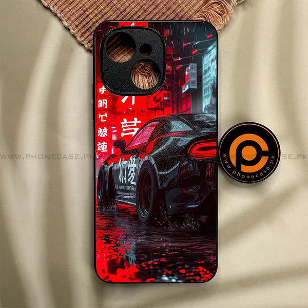 Tecno Spark 40C - Tokyo Dark Night Racing Car - Premium Metal Printed soft Bumper shock Proof Case