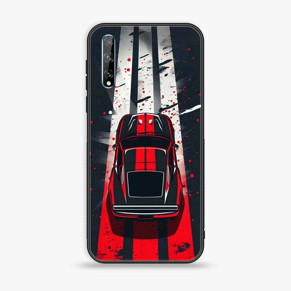 Huawei Y8p - Top-Down Track - Premium Printed Glass soft Bumper Shock Proof Case