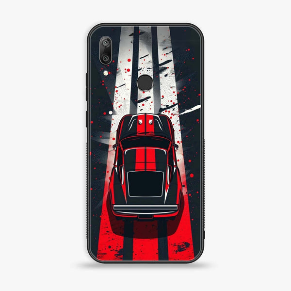 Huawei Y7 Prime (2019) - Top-Down Track - Premium Printed Glass soft Bumper shock Proof Case