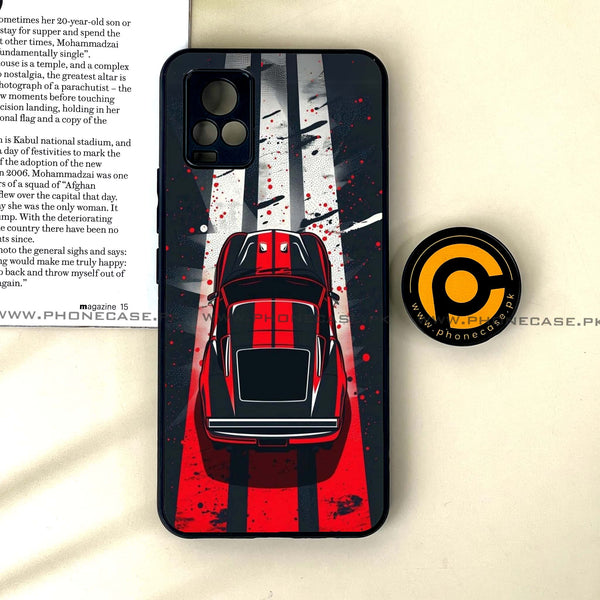 Vivo V20 - Top-Down Track  - Premium Printed Glass soft Bumper Shock Proof Case