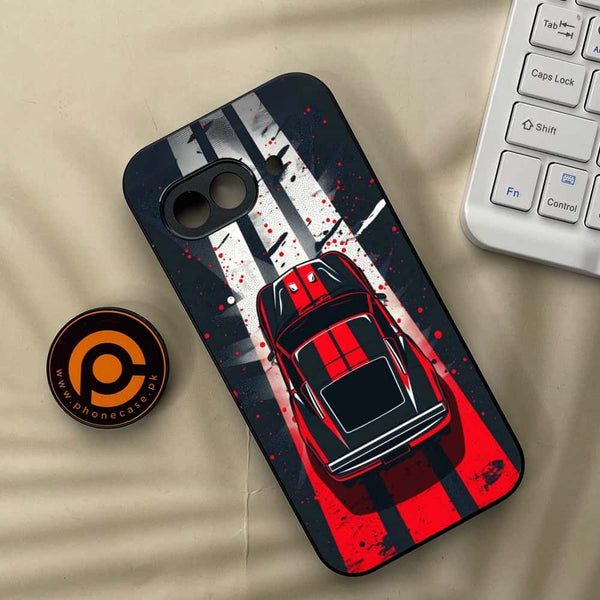 Google Pixel 9a - Top-Down Track - Premium Metal Printed soft Bumper Shock Proof Case