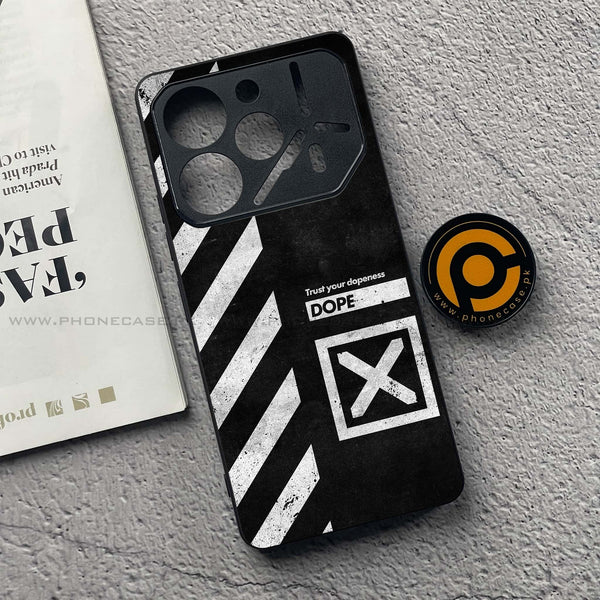 Tecno Pova 6 Pro - Trust Your Dopeness - Premium Metal  Printed soft Bumper shock Proof Case