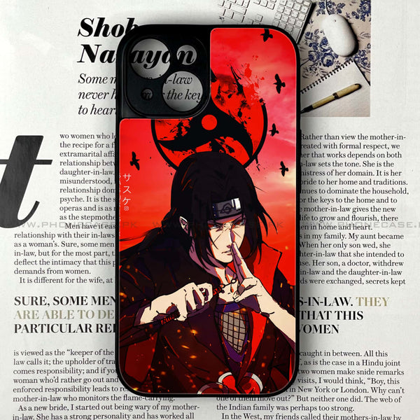 iPhone 14 - Uchiha Itachi - Premium Printed Glass soft Bumper shock Proof Case