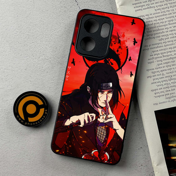 Oppo Reno 13F - Uchiha Itachi  - Premium Metal Printed Soft Bumper Shockproof Case