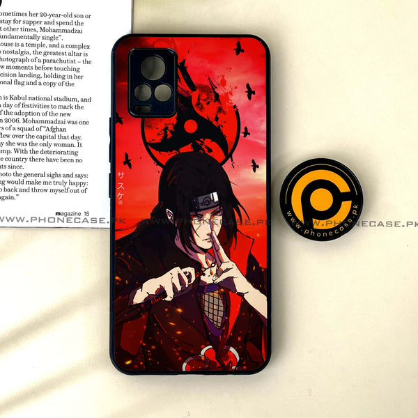 Vivo V20 - Uchiha Itachi  - Premium Printed Glass soft Bumper Shock Proof Case