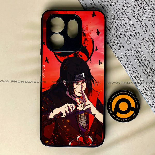 Infinix Hot 50i - Uchiha Itachi - Premium Printed Glass soft Bumper Shock Proof Case