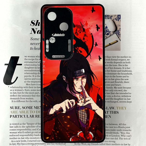 Vivo V30 - Uchiha Itachi - Premium Printed Glass soft Bumper shock Proof Case