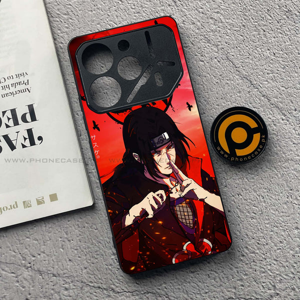 Tecno Pova 6 Pro - Uchiha Itachi - Premium Metal  Printed soft Bumper shock Proof Case