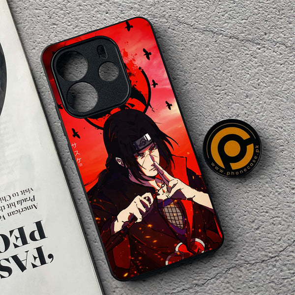 Xiaomi Redmi Note 14 - Uchiha Itachi - Premium Printed Glass soft Bumper Shock Proof Case
