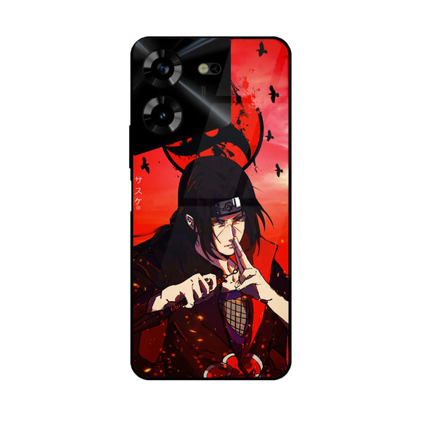 Tecno Pova 5 Pro - Uchiha Itachi -  Premium Printed Metal soft Bumper shock Proof Case