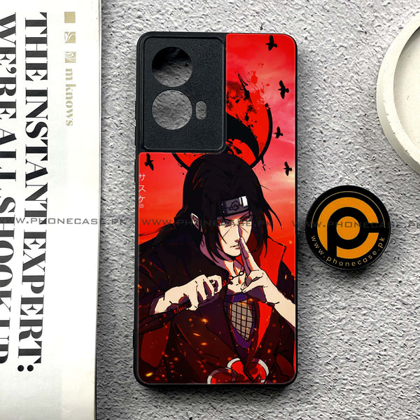 Moto G85 - Uchiha Itachi - Premium Printed Glass soft Bumper shock Proof Case