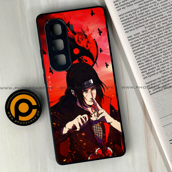 Infinix Hot 60  - Uchiha Itachi  - Premium Metal Printed soft Bumper shock Proof Case
