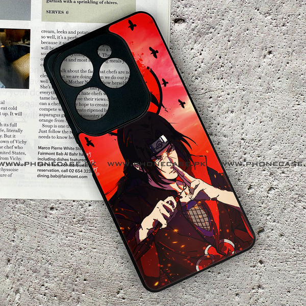 Infinix Hot 40 - Uchiha Itachi - Premium Printed Glass soft Bumper Shock Proof Case