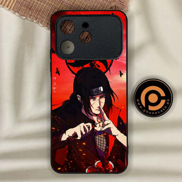 Tecno Spark 40 - Uchiha Itachi - Premium Metal Printed soft Bumper shock Proof Case