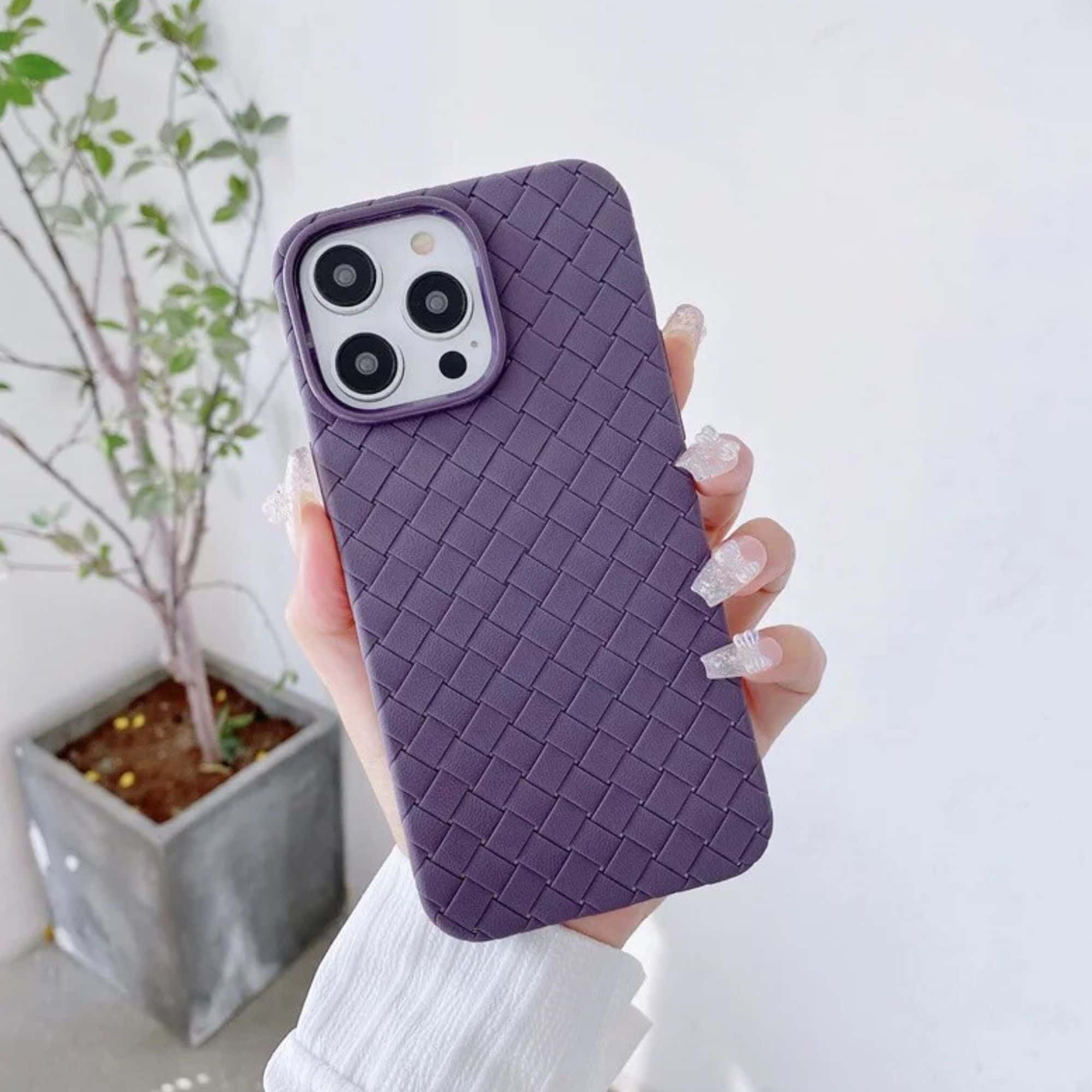 iPhone 12/12Pro Woven Design Leather Case