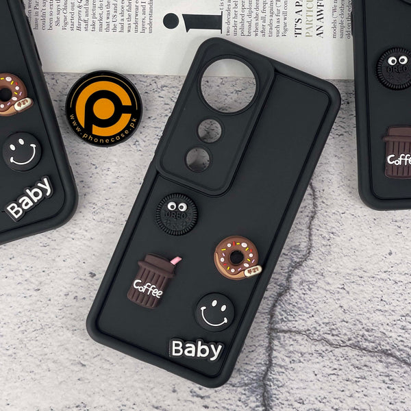 VIVO V40 5G/ V40 Pro/ S19 Pro Donut Coffee & Cookie Delight Icons Liquid Silicon Case