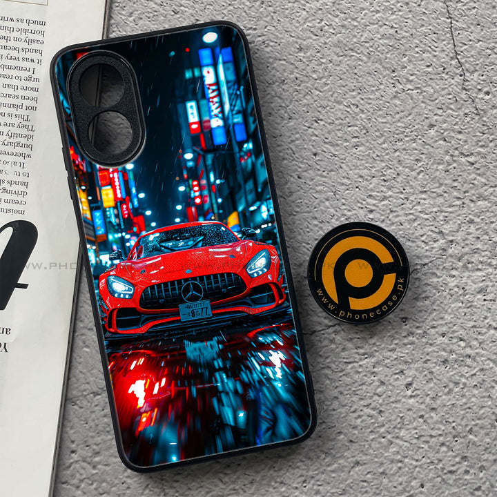 Oppo A18 4G/ Oppo A38 - V8 GT Racing Car -  Premium Printed Metal soft Bumper shock Proof Case CS-31824