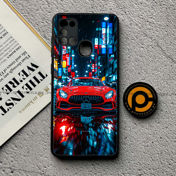 Samsung Galaxy A21s -  V8 GT Racing Car - Premium Printed Glass soft Bumper Shock Proof Case