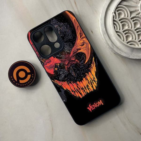 Oppo Reno 14 5G - VENOM Case - Premium Metal Printed soft Bumper shock Proof Case