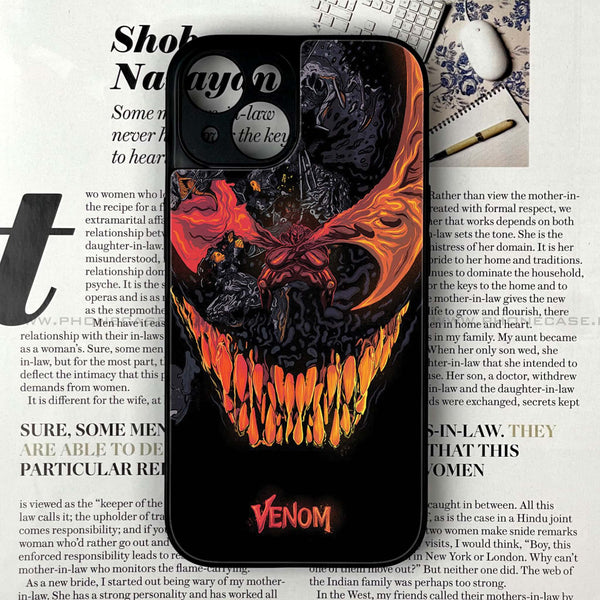 iPhone 15 Plus - VENOM Case - Premium Printed Glass soft Bumper Shock Proof Case