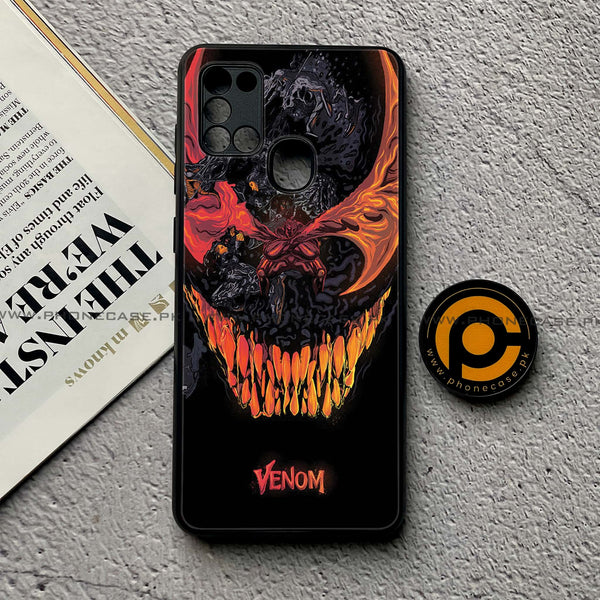 Samsung Galaxy A21s - VENOM Case - Premium Printed Glass soft Bumper Shock Proof Case