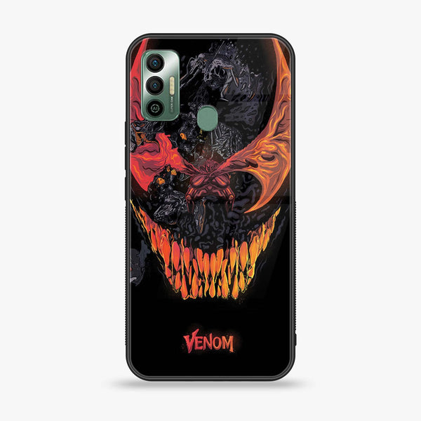 Tecno Spark 7 - VENOM Case - Premium Printed Glass soft Bumper Shock Proof Case