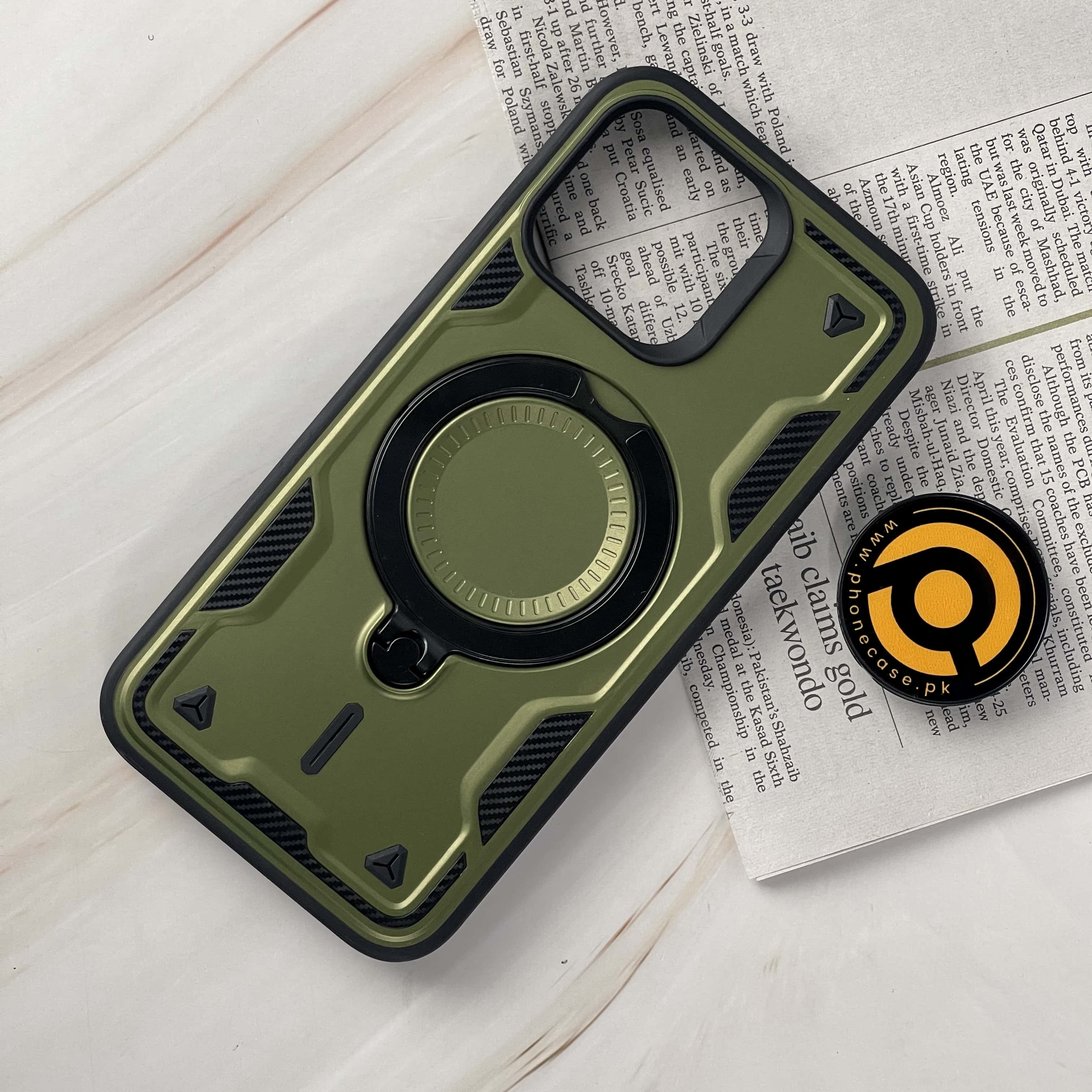 iPhone 16 Pro Max Premium Military Grade Armor Case with Built-in Stand With Magsafe Support