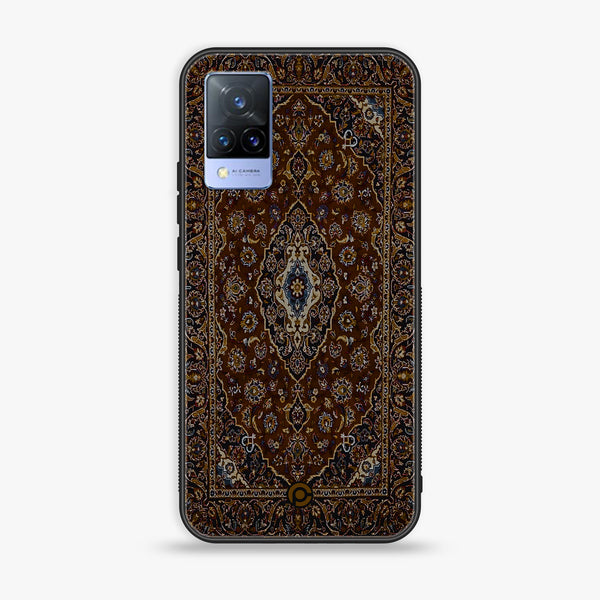 Vivo V21 -  Persian Rugs design 2  - Premium Printed Glass soft Bumper Shock Proof Case