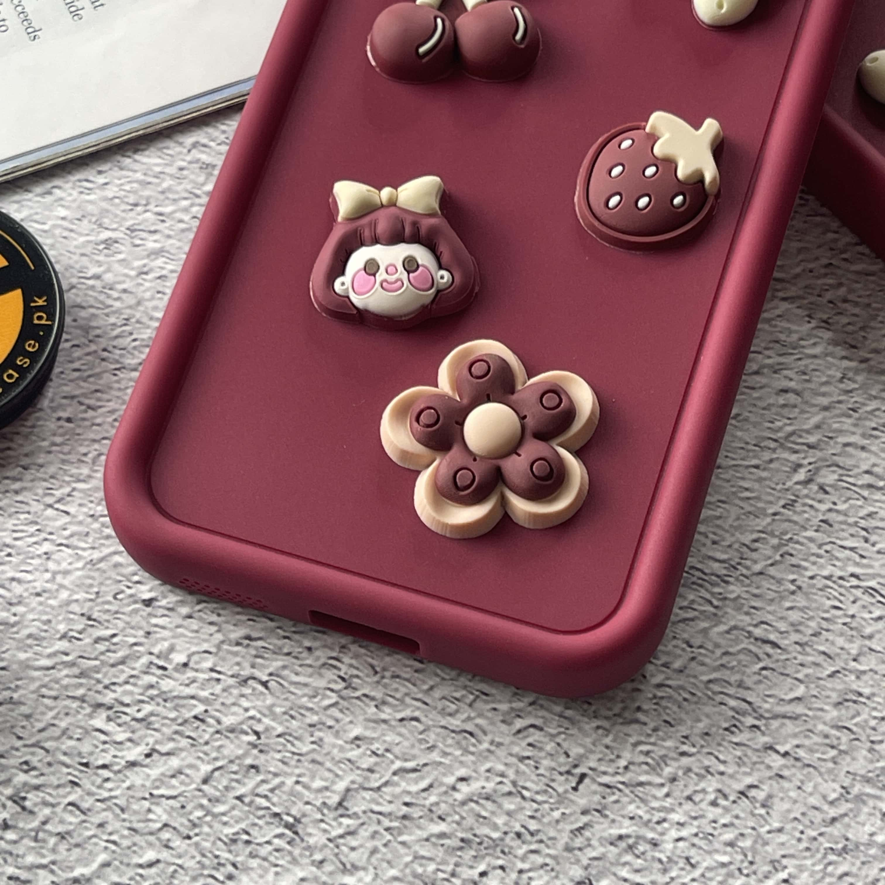 Vivo V23e Cute 3D Cherry Flower Icons Silicon Case