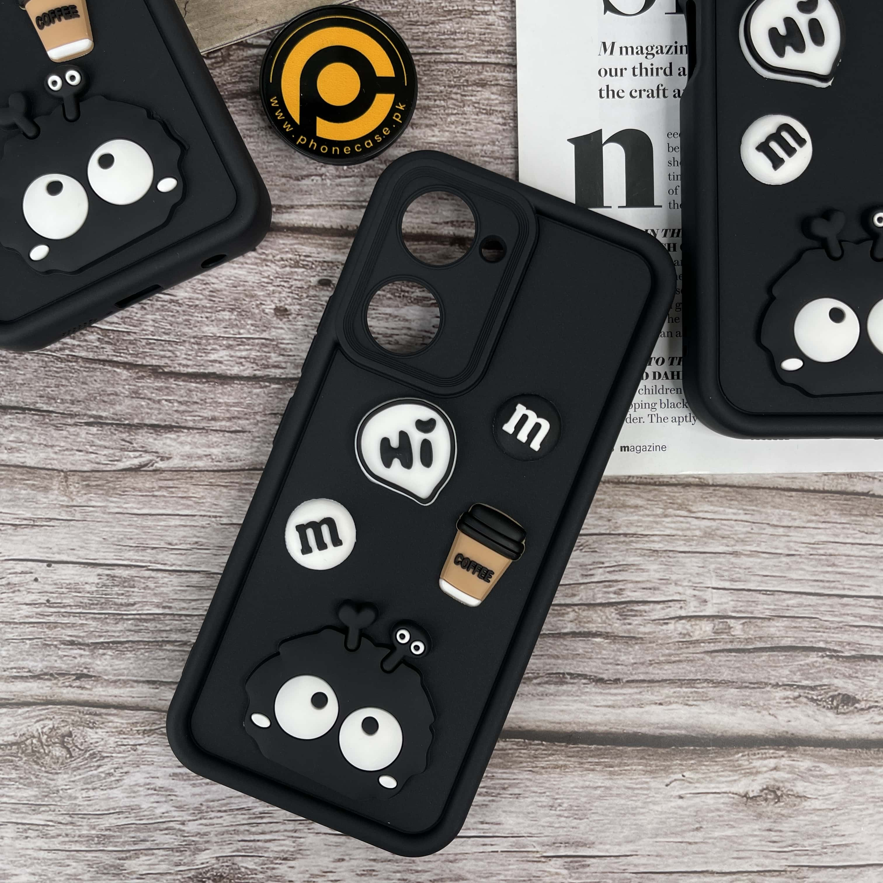 Vivo Y03 Cute 3D Briquette m&m icons Liquid silicon Case