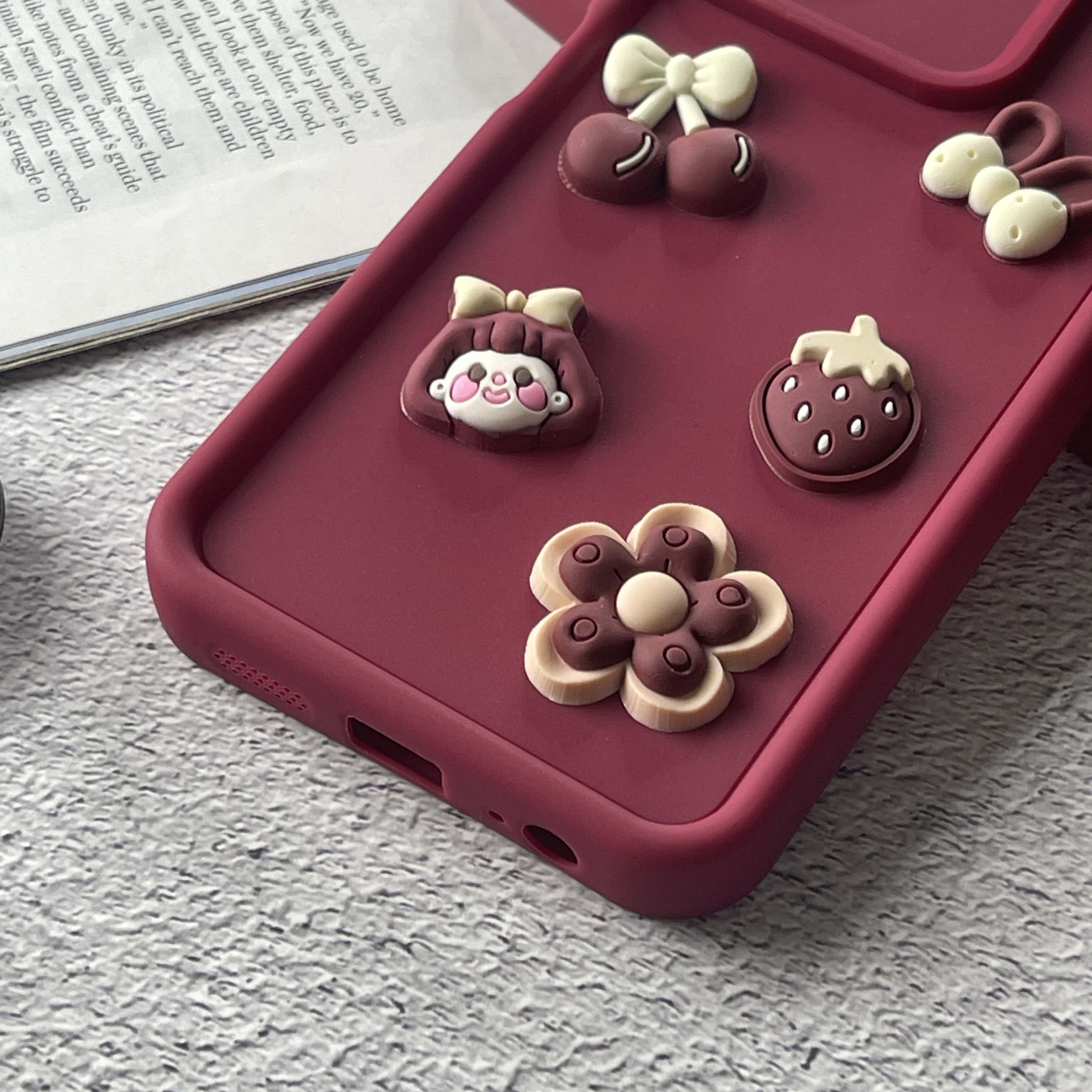 Vivo Y36/ Y27s Cute 3D Cherry Flower Icons Silicon Case