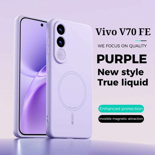 Vivo V70 FE - Luxury Liquid Silicone NeoShell Magnetic Case Soft Touch Anti-Scratch Cover